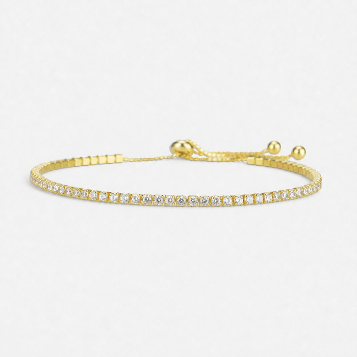 Adjustable Sapphire Tennis Bracelet with 18K Gold Vermeil
