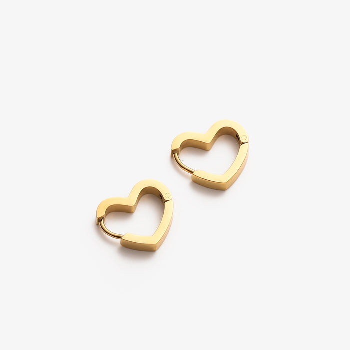 Heart-Shaped Hoop Earrings with Hinged Closure