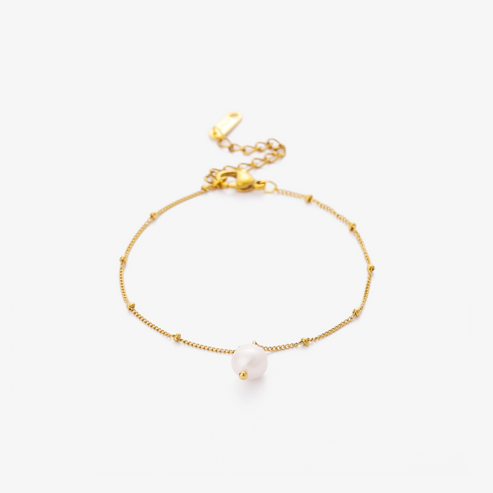 Pearl Bead Chain Bracelet with Adjustable Clasp