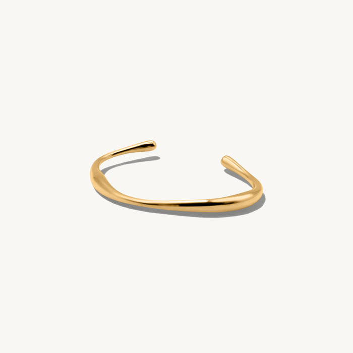 Gold-Plated Open Cuff Bracelet Polished Tapered