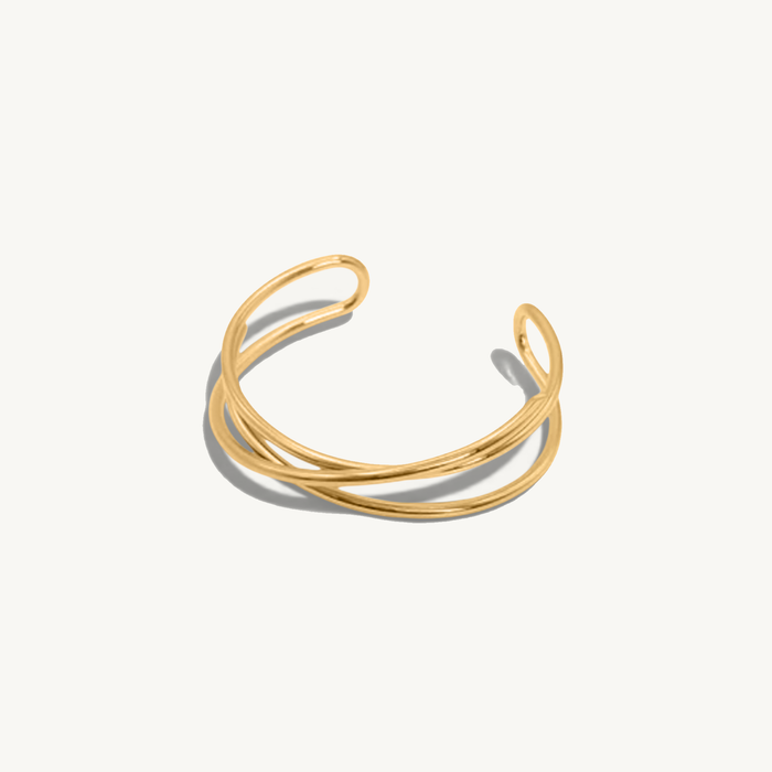 Women's Twisted Cuff Bracelet Open Adjustable Gold Tone