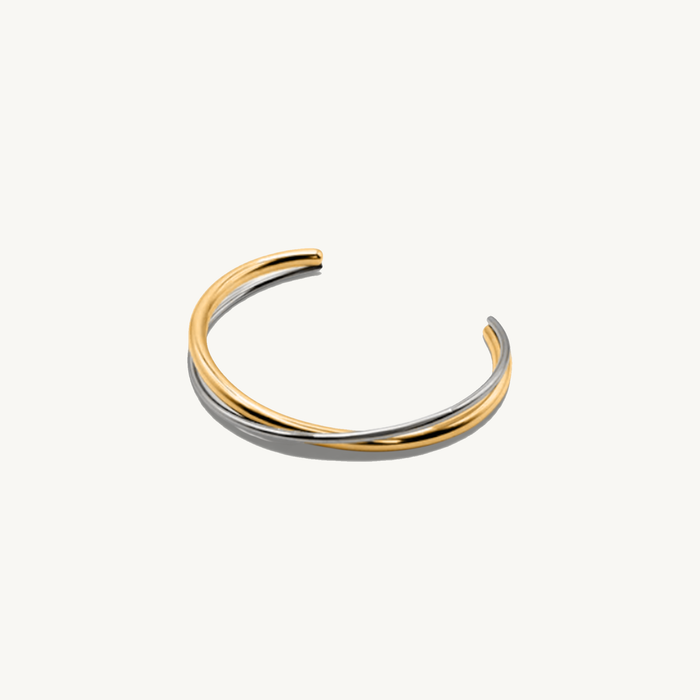 Women's Two-Tone Open Cuff Bracelet Gold Silver