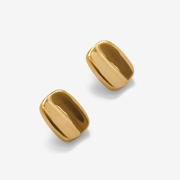 Women's Chunky Square Stud Earrings Gold-Tone Finish