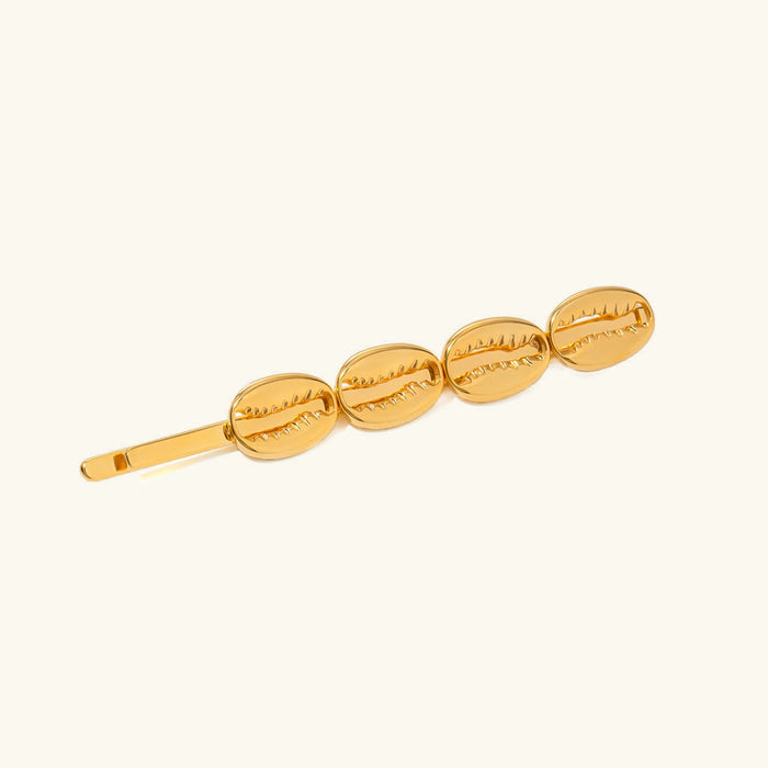 Coffee Bean French Pin Gold-Plated Hair Slide