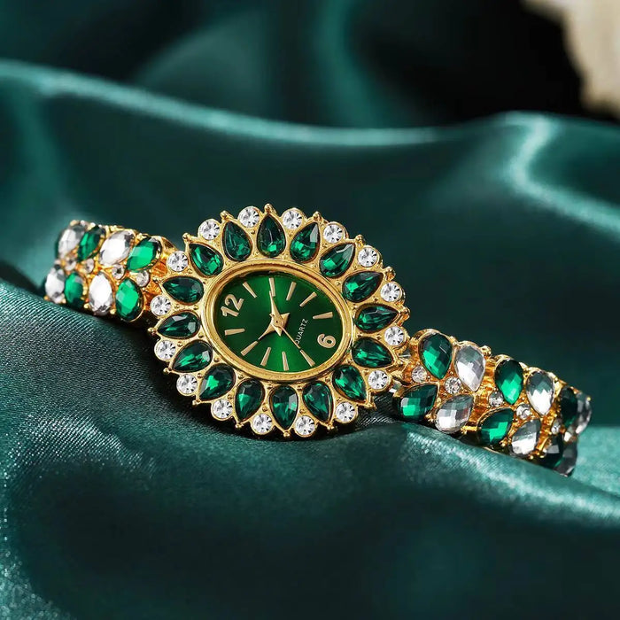 Women's Crystal Bracelet Watch with Oval Dial
