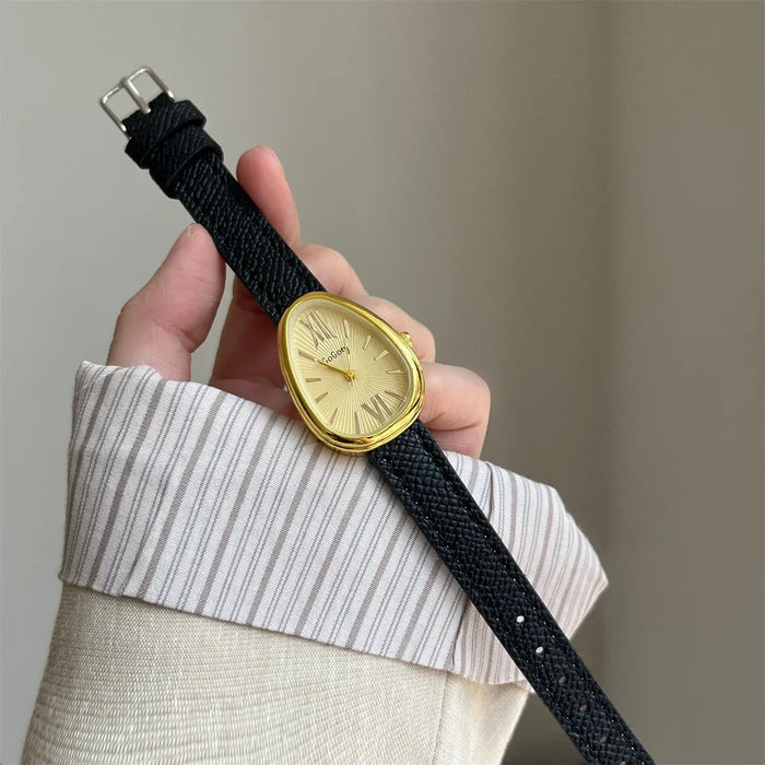 Women's Teardrop Quartz Watch with Roman Numerals
