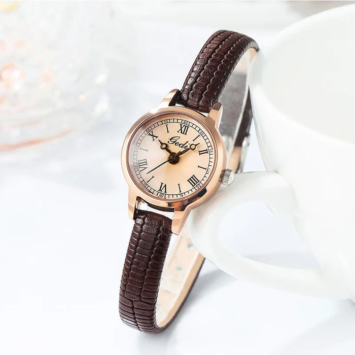 Women's Rose-Gold Quartz Watch Roman Numeral Dial