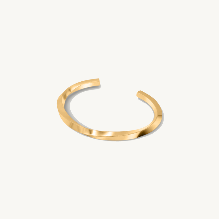 Women's Open Cuff Bangle Bracelet Gold Tone Polished
