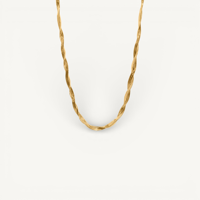 Twisted Chain Necklace Gold-Plated Waterproof