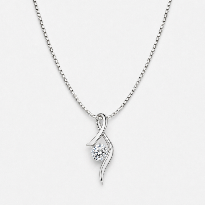 Sterling Silver Cubic Zirconia Pendant Necklace